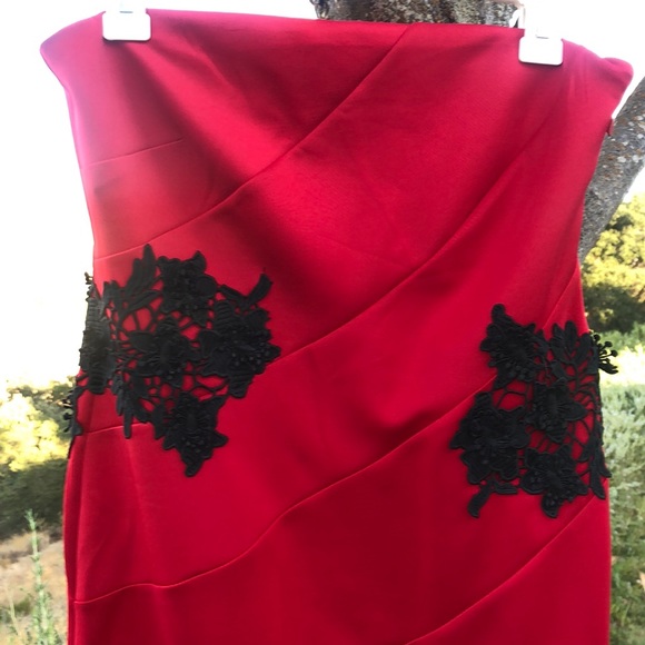 Red Strapless Dress - Picture 3 of 8